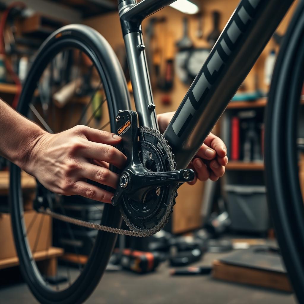 Manutenção de bike na oficina